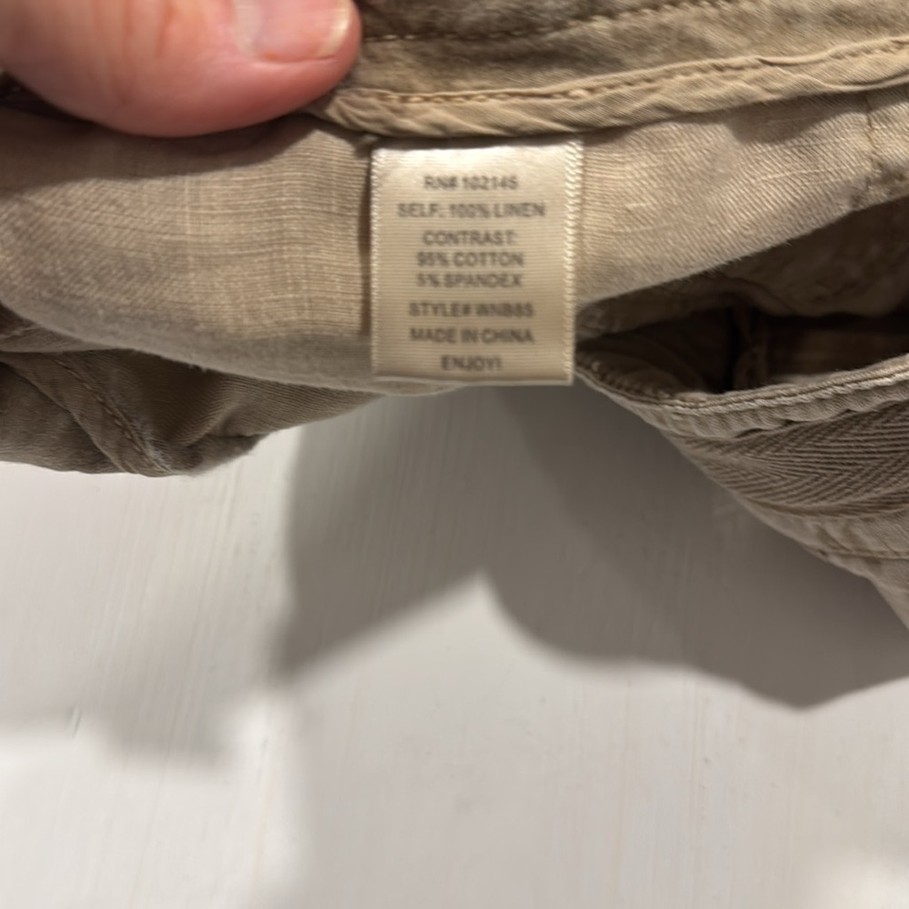 Michael Stars 100% Linen Drawstring Shorts Tan Beige Relaxed Fit Size Small - Picture 5 of 10